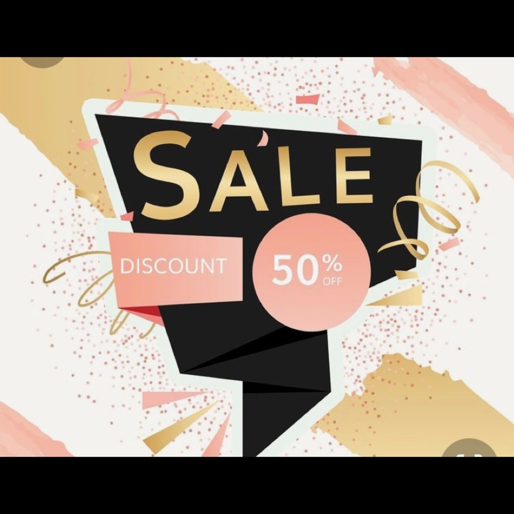 50 % off select items for 1 hour only